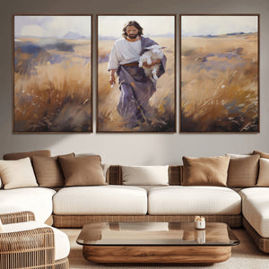 Jesus the Good Shepherd Wall Art Canvas Print - Lost Lamb