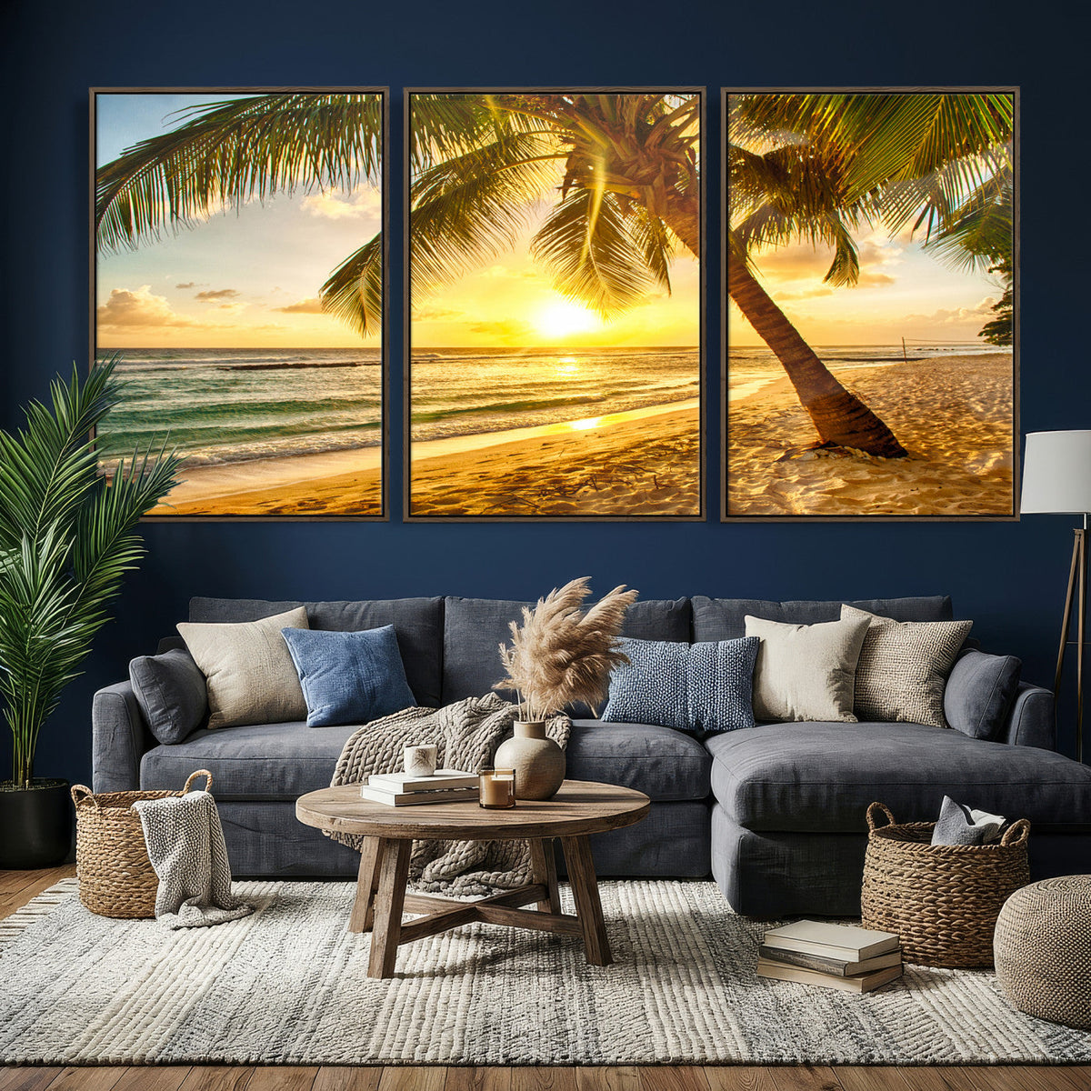 Beach Sunset Canvas Wall Art Print - Tropical Beach Canvas