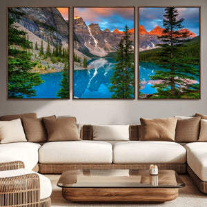 Canadian Rockies Moraine Lake Wall Art Canvas Print, Pine