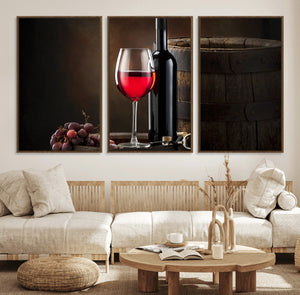 Red Wine and Bottle Canvas Print