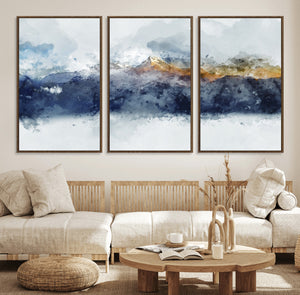 Abstract Mountain Range Art Canvas Print | 3 Panel