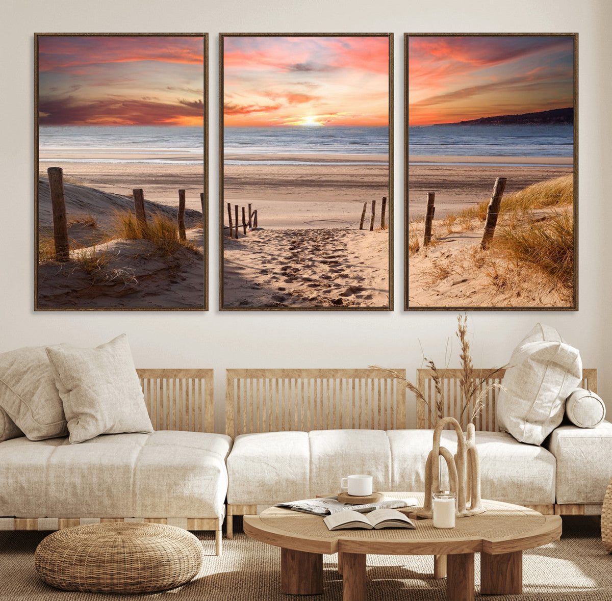 Sunset on the Sea Wall Art Canvas Print