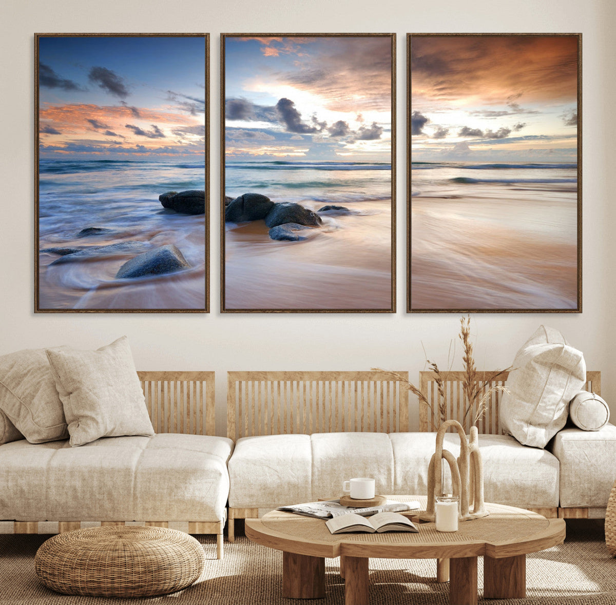 Serene Weather On The Beach Wall Art Canvas Print