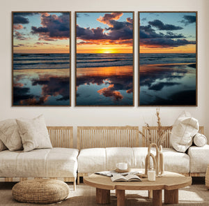 Beach Sunset Print - Stunning Ocean Canvas Artwork with