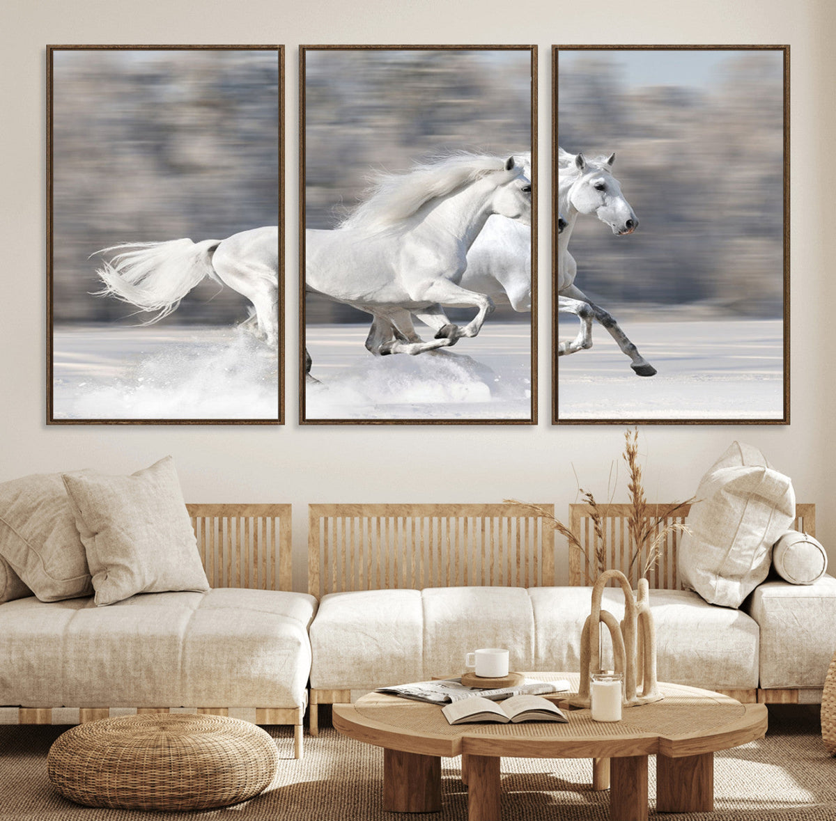 The White Horses Wall Art, Framed White Horses Wall Art