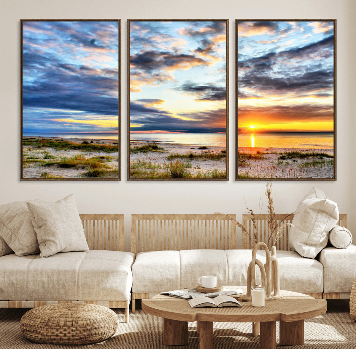 Sunset On The Ocean Wall Art Canvas Print