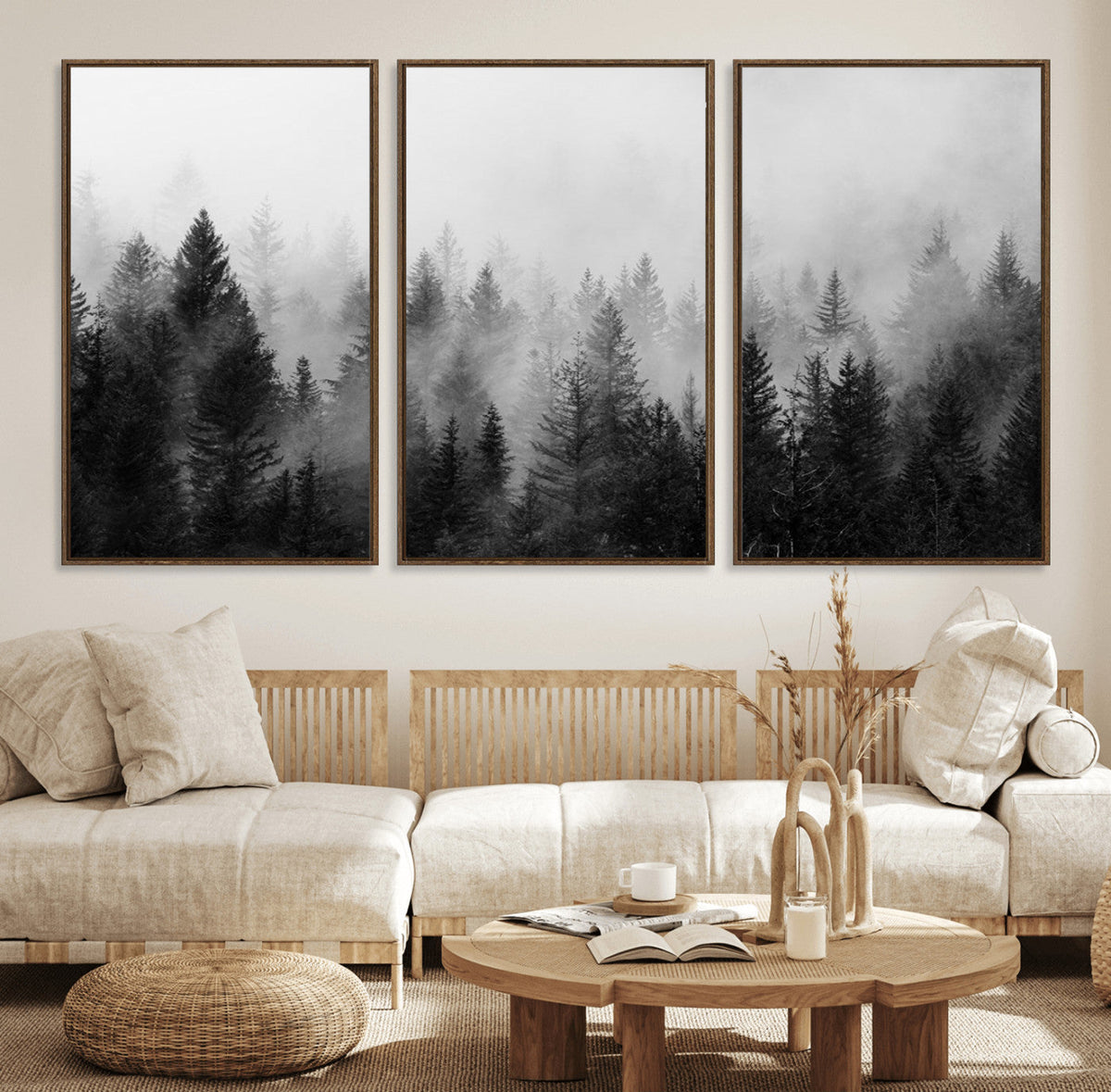 Fogy Forest Canvas Wall Art Print - Mountain Wall Art with