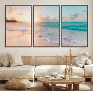 Beach Wall Art - Stunning Ocean Sunset Canvas Print with