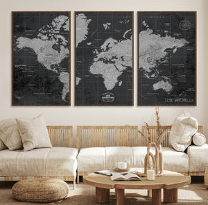 World Map Canvas Print – Detailed Map of the World Wall Art