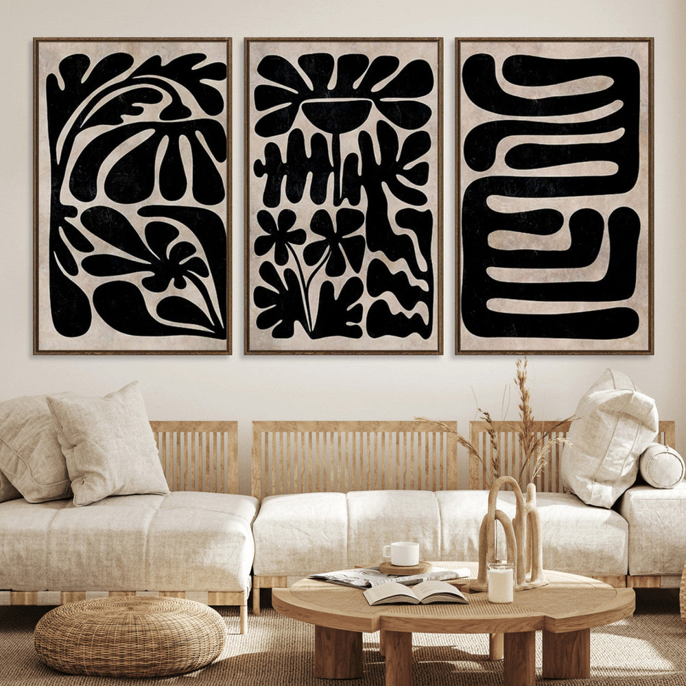 Canvas Print Wall Art Abstract Art Boho, Framed Boho Art