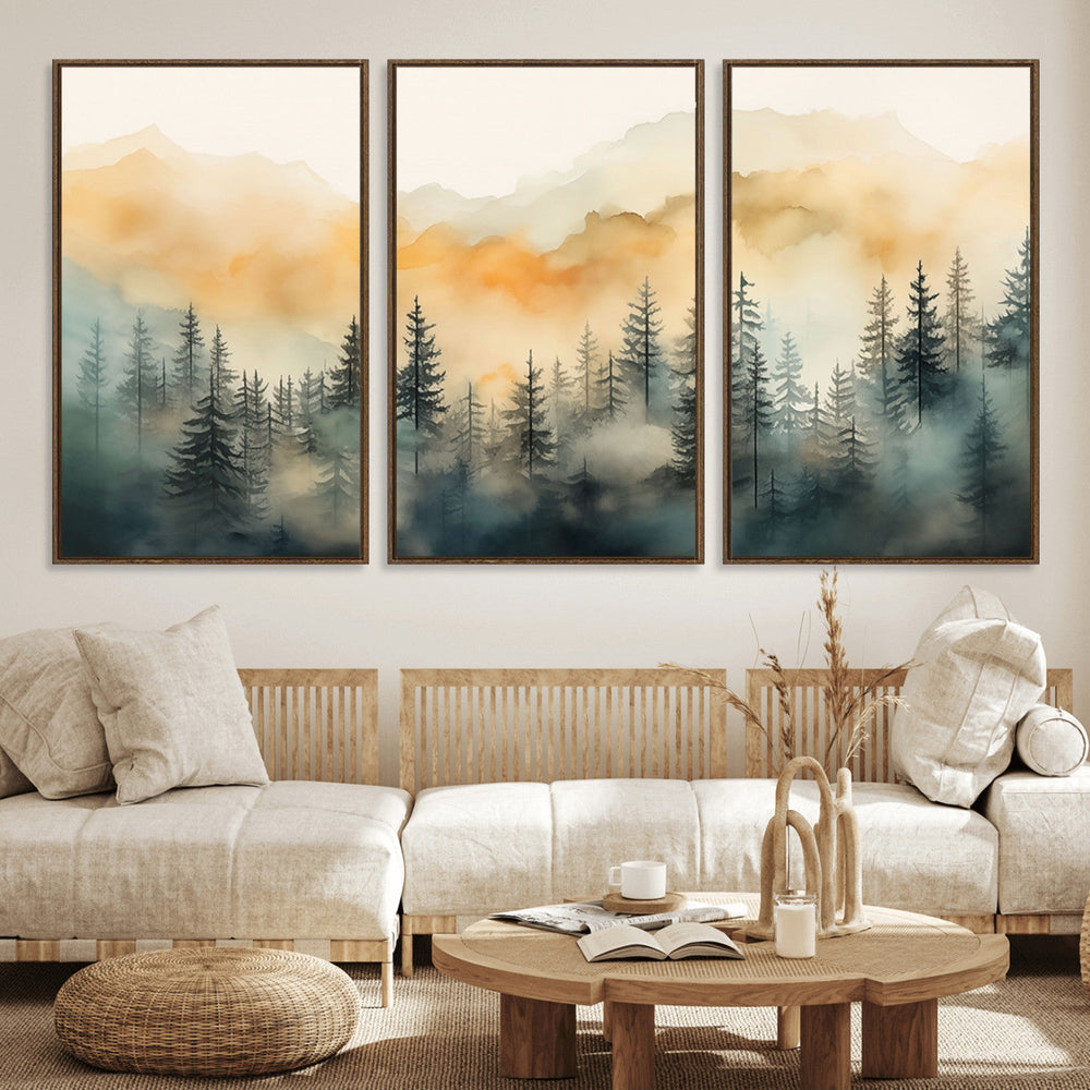 Abstract Forest Print - Mountain Wall Art | Autumn Landscape