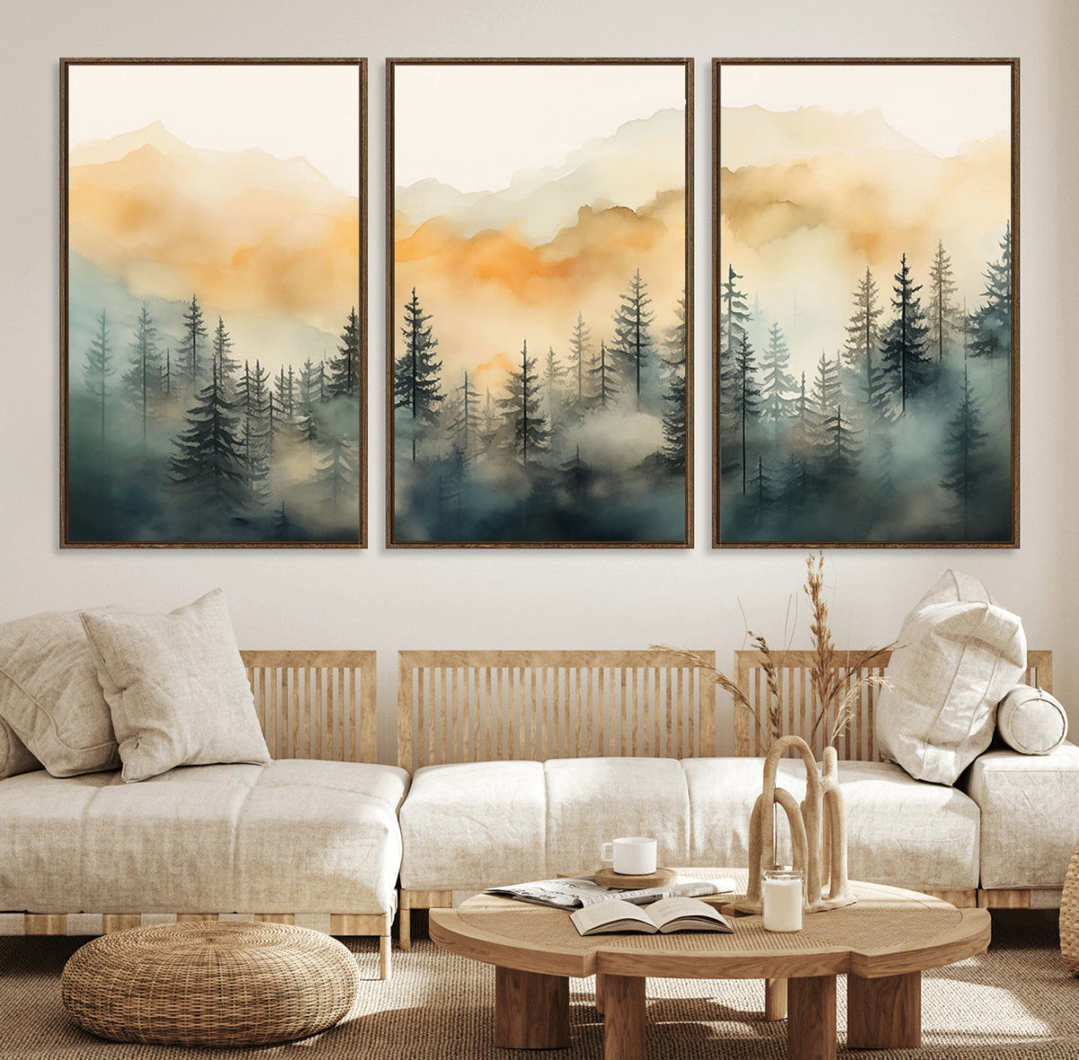 Abstract Forest Print - Mountain Wall Art | Autumn Landscape