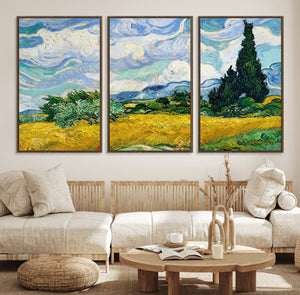 Wheatfield With Cypresses By Van Gogh Painting Wall Art