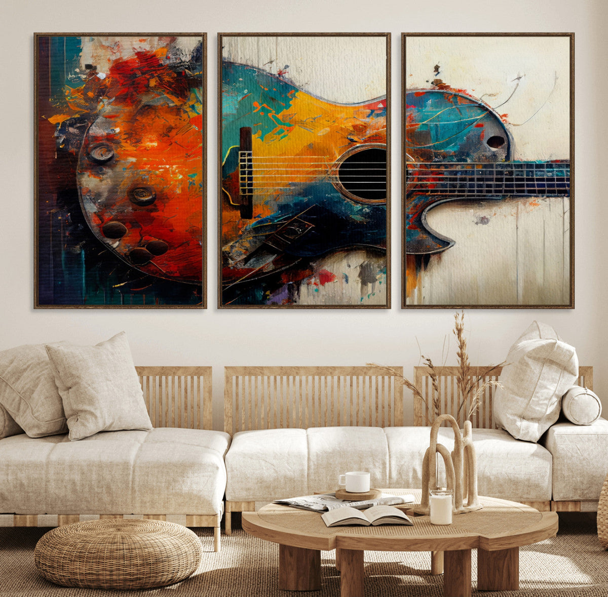 Abstract Guitar Wall Art Canvas | Vibrant Music-Inspired Art