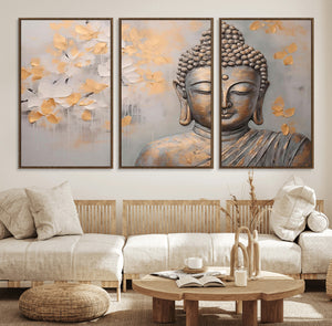 Abstract Buddha Statue Wall Art Canvas Print - Modern
