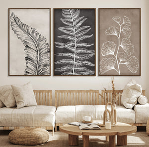Minimalist Botanical Wall Art Canvas Print, Framed and Ready