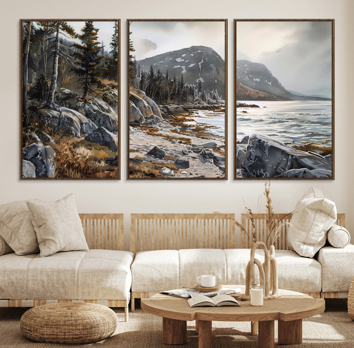 Serene Coastal View of Acadia National Park - Stunning
