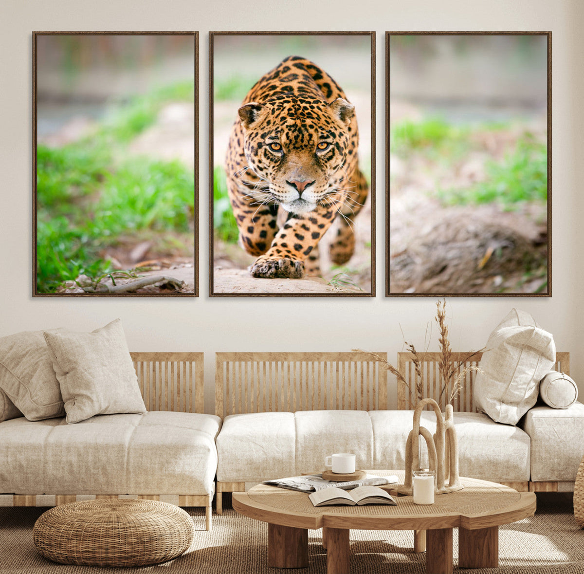 Leopard on the Prowl - Stunning Large Framed Leopard Wall