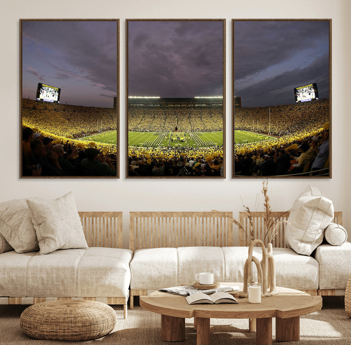 Michigan Wolverines Print - Michigan Stadium Wall Art Canvas