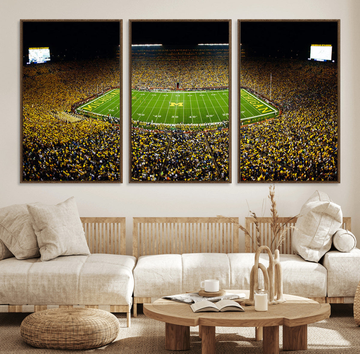Stadium in Michigan Wall Art Canvas Print, Framed American