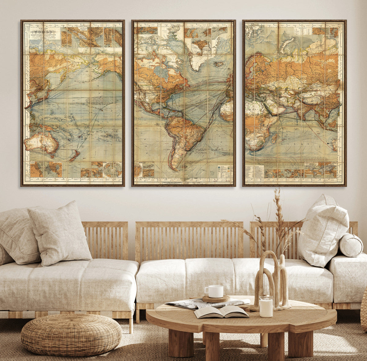 Push Pin World Map Canvas Print – Travel Tracker Wall Art