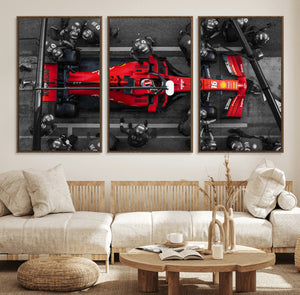 Ferrari Pit Stop Canvas Wall Art – Precision and Speed