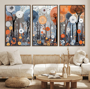 Abstract Winter Landscape Canvas Wall Art Print - Large