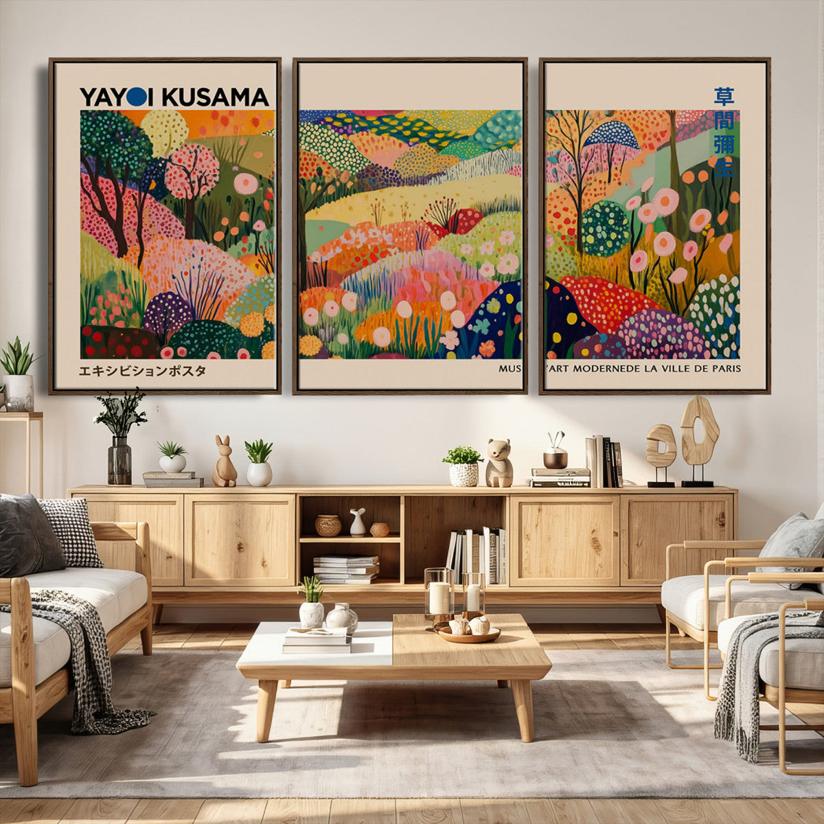Yayoi Kusama Japanese Art Canvas Print, Abstract Art, Large