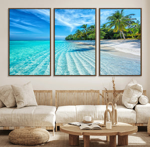Tropical Beach Wall Art Canvas Print - Serene Ocean