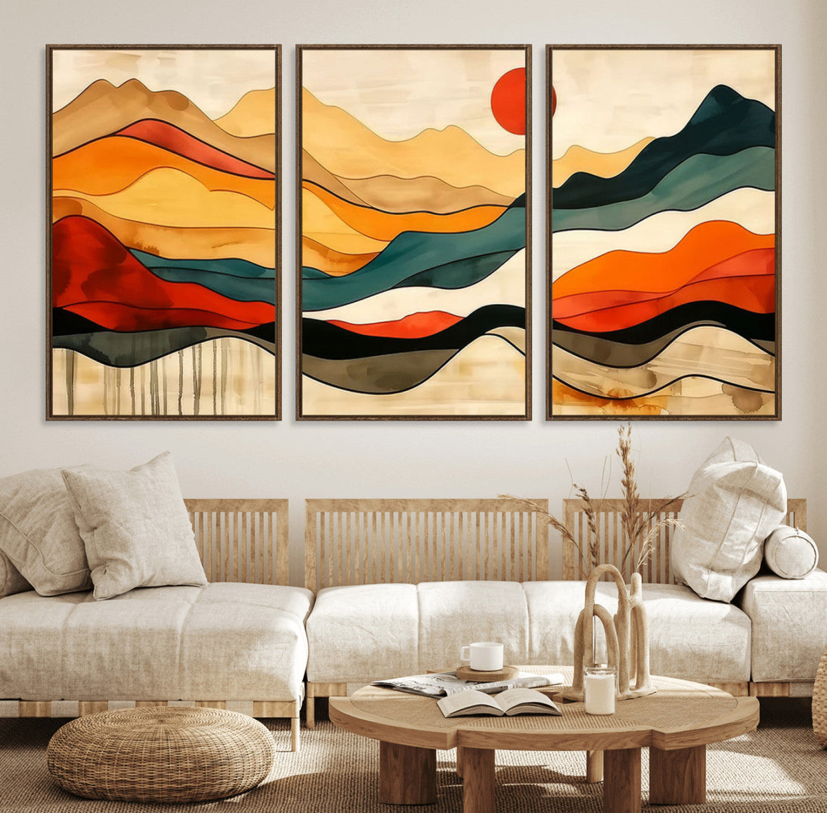 Mid Century Wall Art Print  - Abstract Woodland Print -