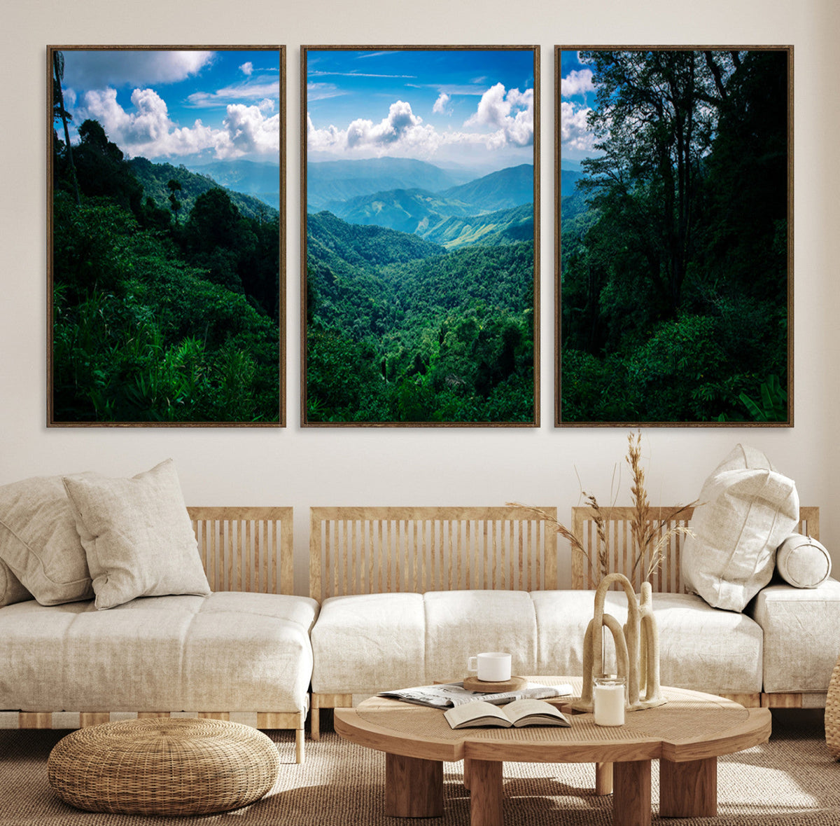 Tropical Jungle Wall Art Canvas Print – Framed Lush Valley