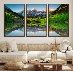 Majestic Snow-Capped Peaks Wall Art Canvas Print, Vibrant