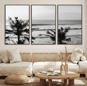 Tropical Coastline Wall Art Canvas Print – Framed Palm Trees