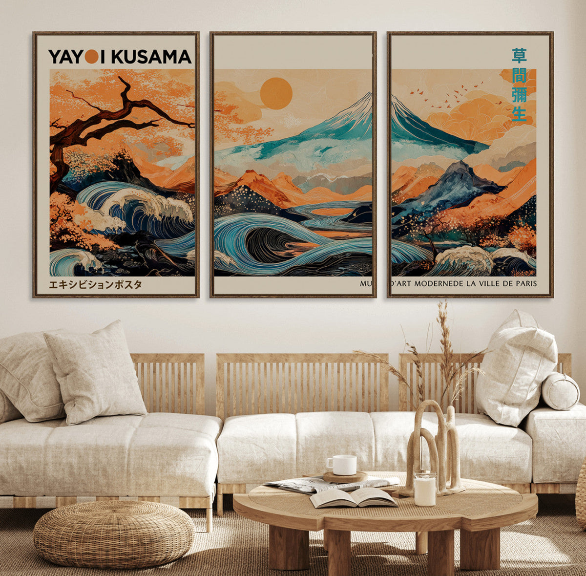 Yayoi Kusama Wall Art Canvas Print – Framed Large Abstract
