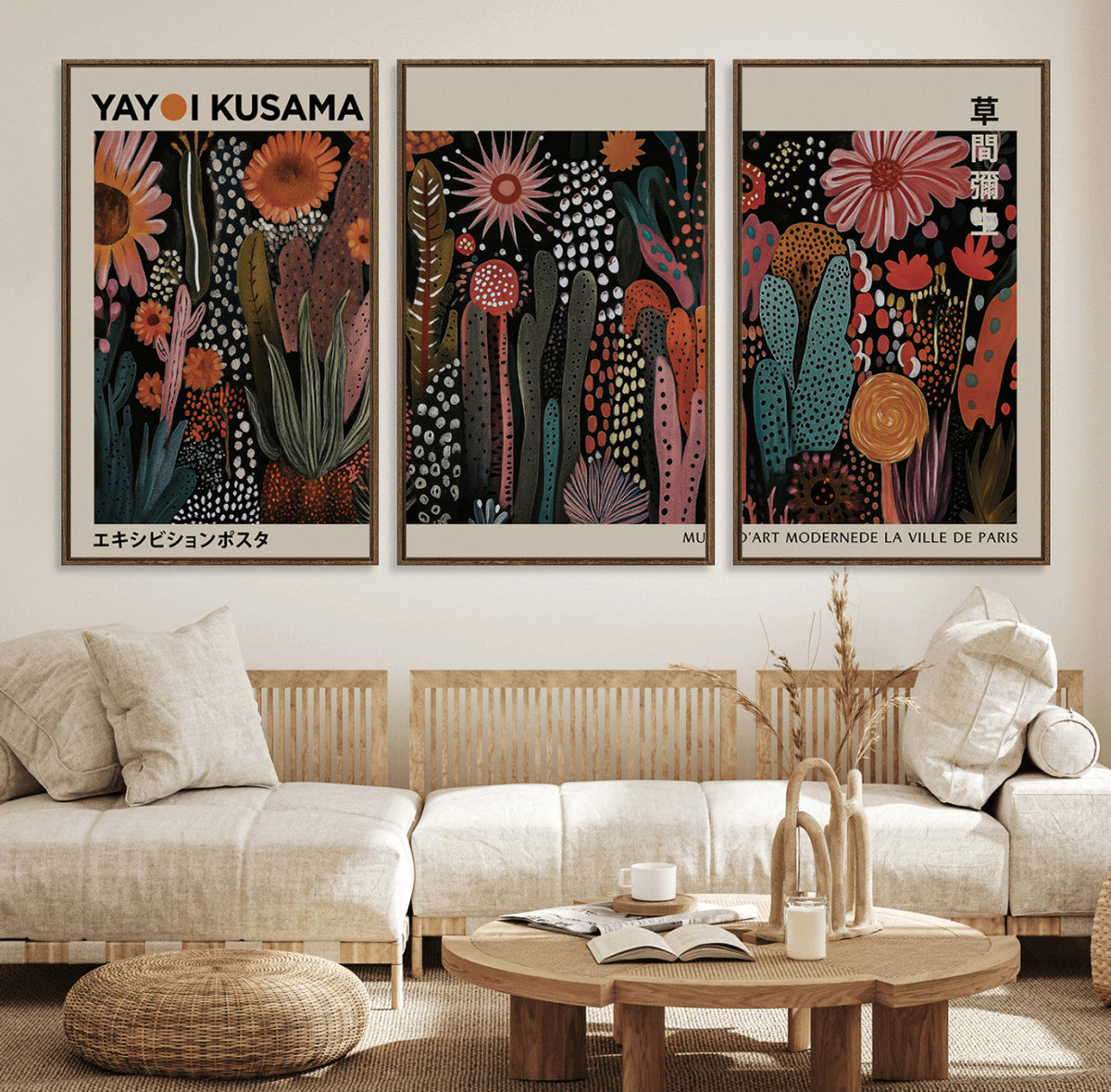 Modern Japanese Wall Art Canvas Print – Framed Abstract