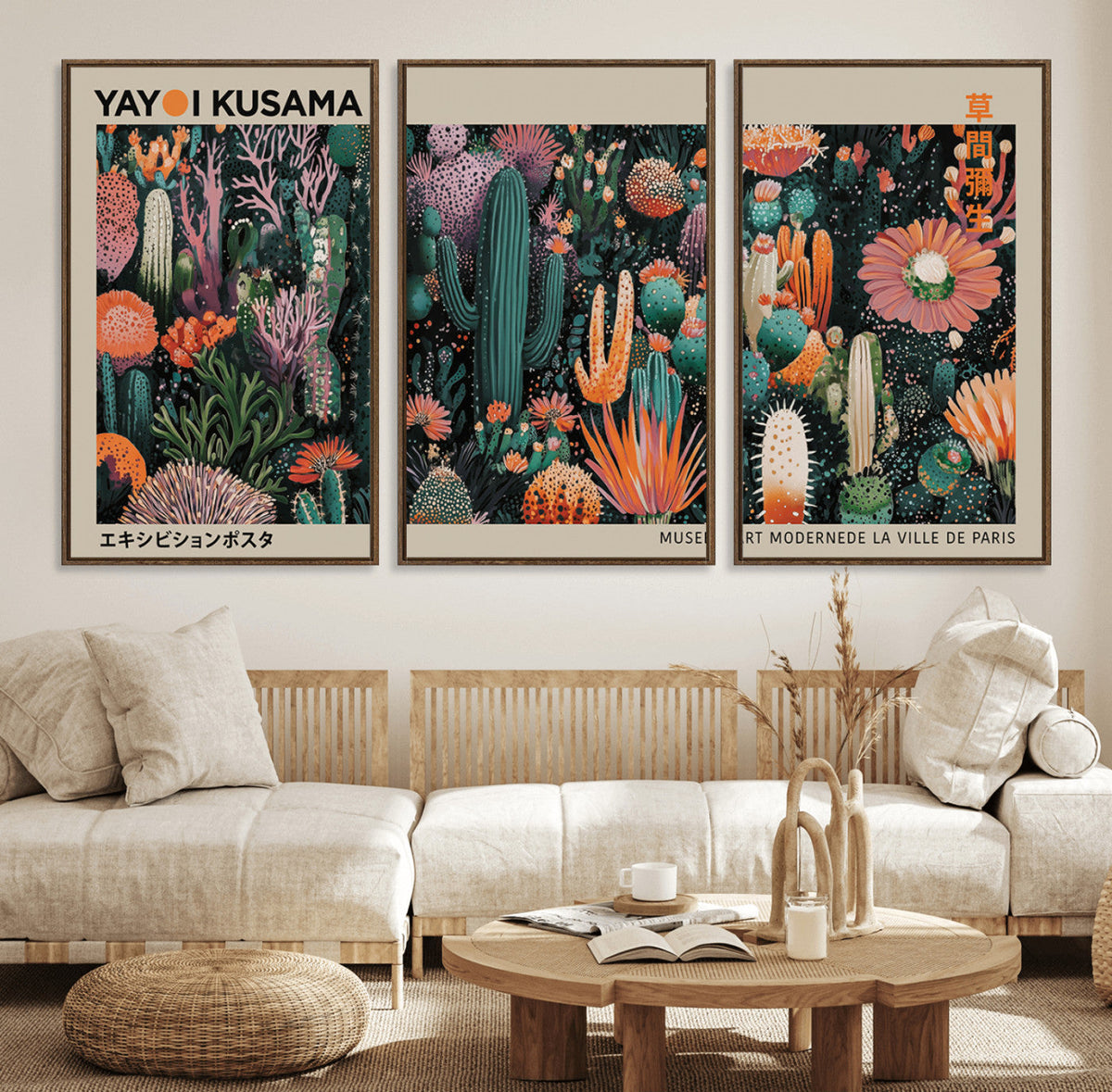 Yayoi Kusama Art Print Canvas – Abstract Mount Fuji Japanese