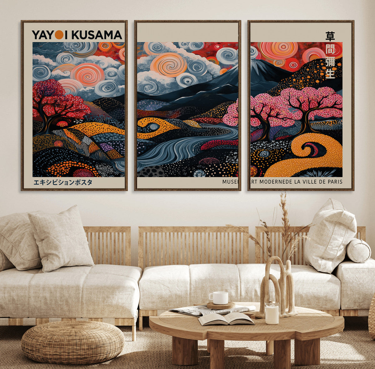 Modern Japanese Wall Art Canvas Print – Framed Contemporary