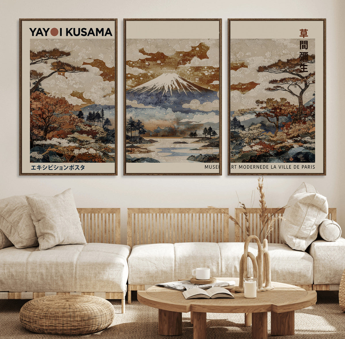 Yayoi Kusama Wall Art Canvas Print – Framed Modern Japanese