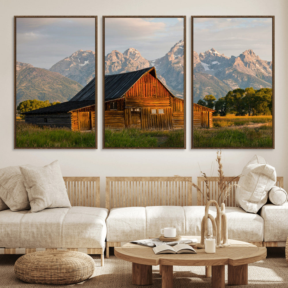 Rustic Barn Wall Art Canvas Print – Framed Grand Teton Park