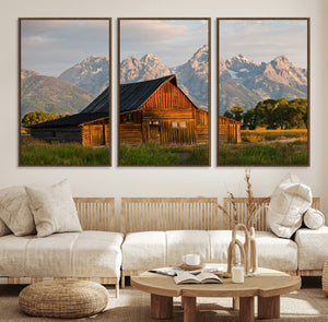 Rustic Barn Wall Art Canvas Print – Framed Grand Teton Park