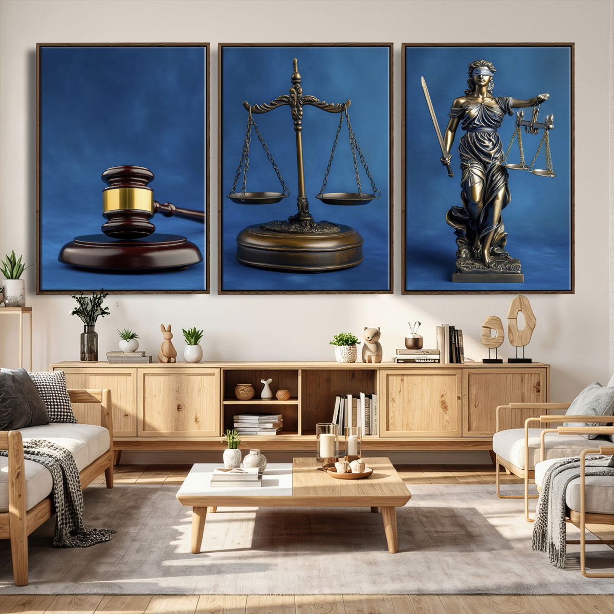 Legal Justice Wall Art Canvas Print – Gavel, Scales & Lady