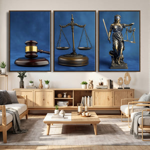 Legal Justice Wall Art Canvas Print – Gavel, Scales & Lady
