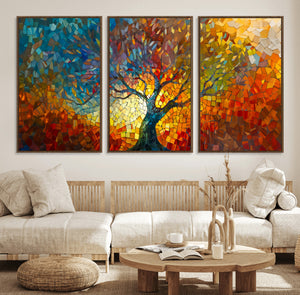 Yggdrasil Tree of Life Mosaic Stained Glass Wall Art, Tree