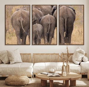 Wild Elephant Wall Art Canvas Print