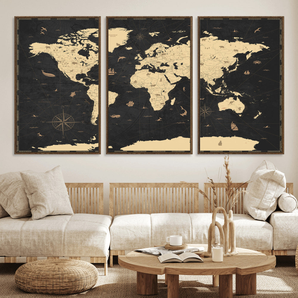 World Map Canvas Print – Detailed Map of the World Wall Art