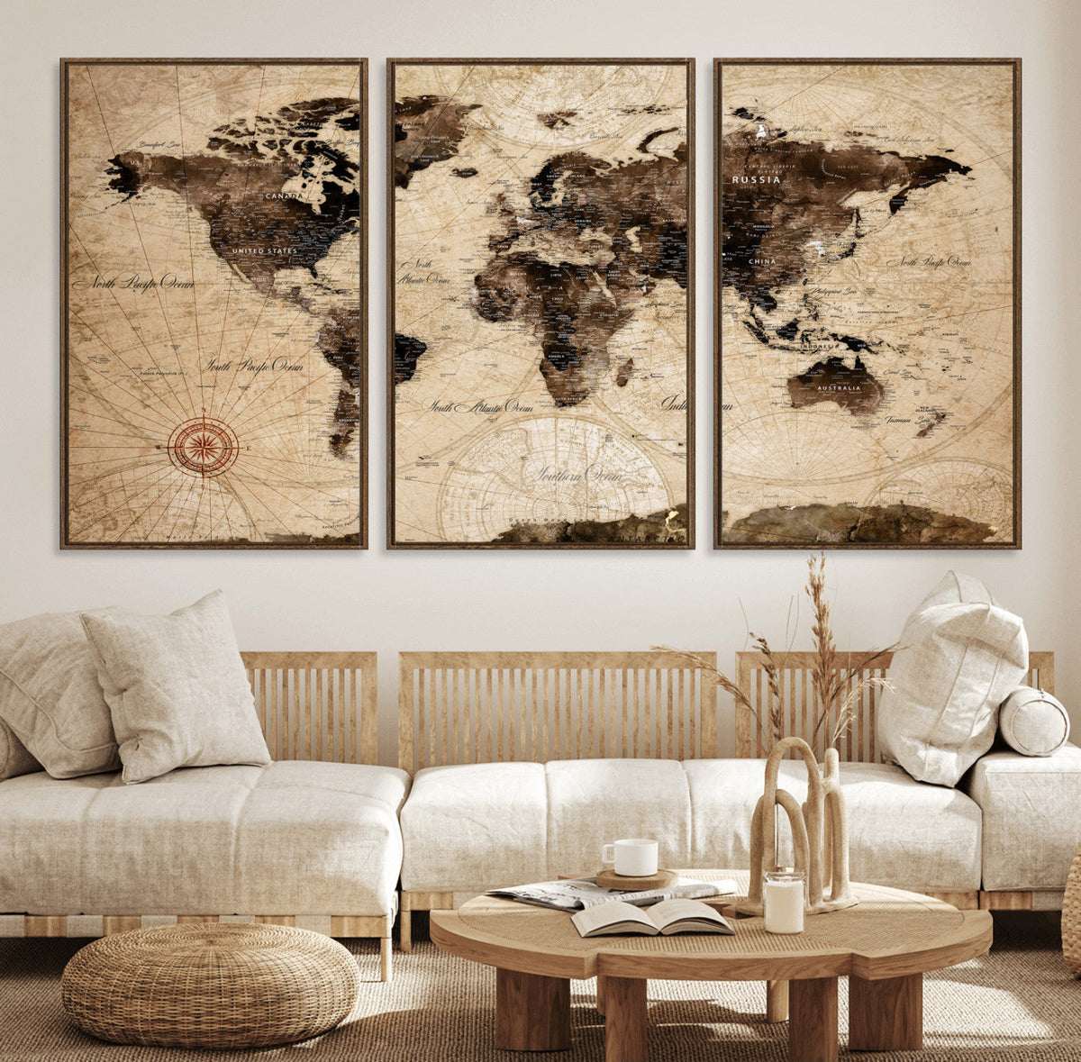 World Map Wall Art Canvas Print