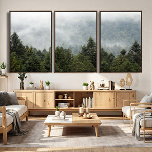 Misty Mountain Forest Wall Art Canvas Print