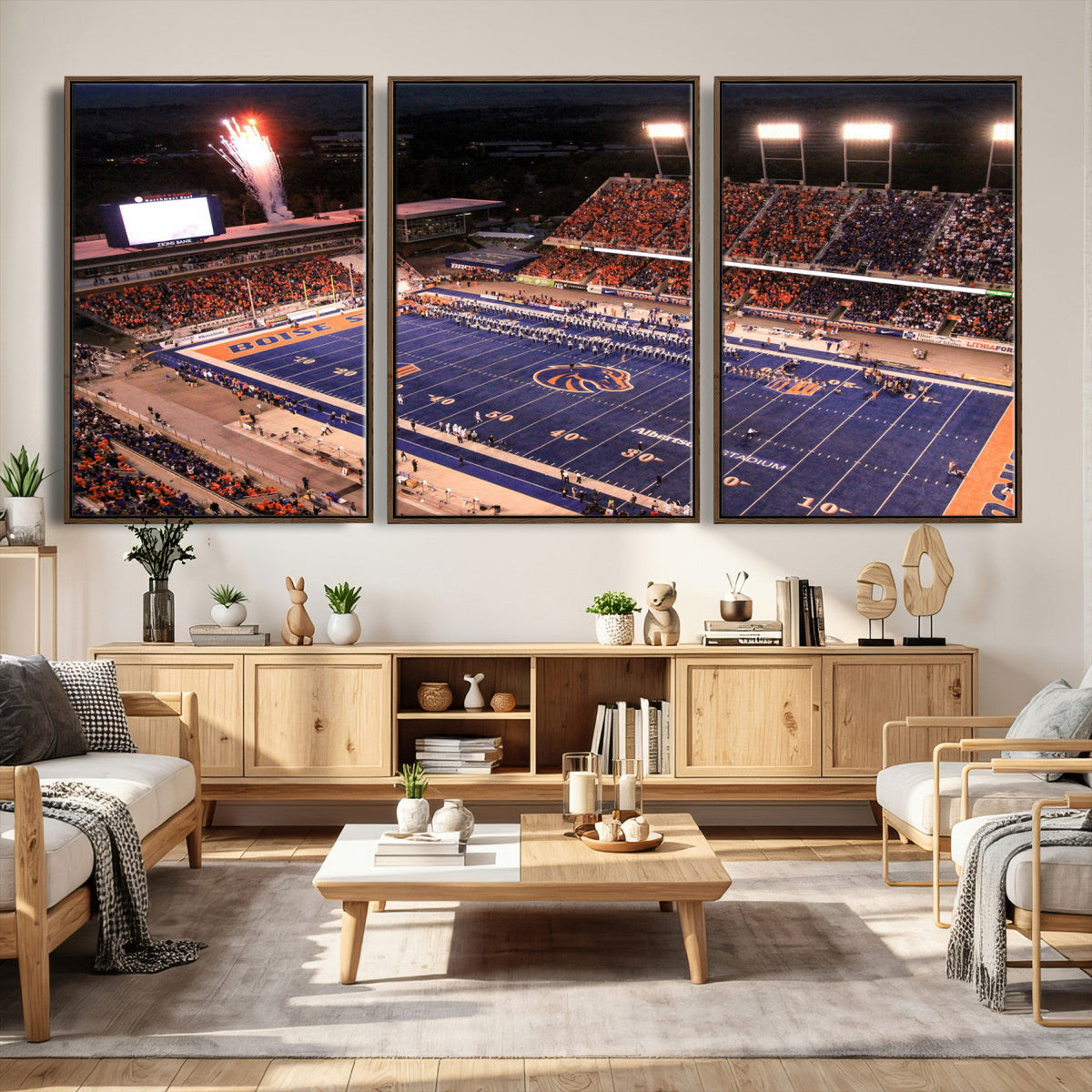 Boise State Stadium Large Wall Art Canvas Print for Living