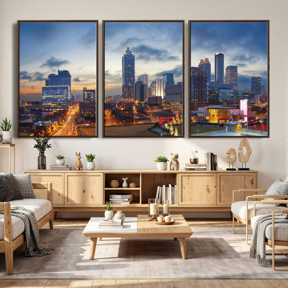 Atlanta Skyline Wall Art Canvas Print, Atlanta Downtown