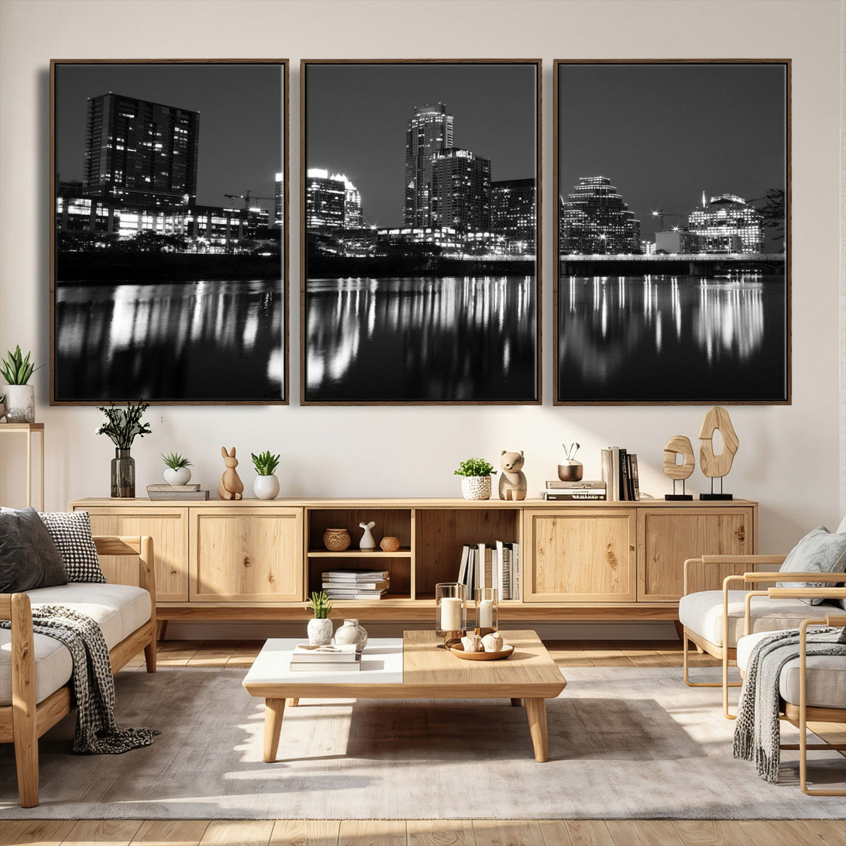 Austin Skyline Wall Art Canvas Print, Austin Downtown Night